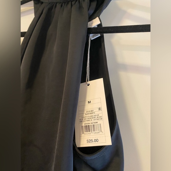 A New Day black sleeveless silky top with tie at the neck size Medium - Picture 6 of 8